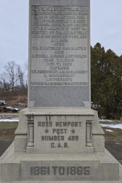 ROSS NEWPORT POST NUMBER 489 G.A.R. WAR MEMORIAL SIDE A