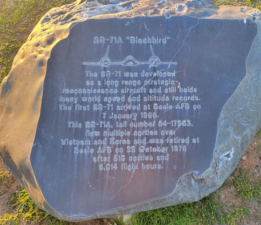 SR-71A BLACKBIRD WAR MEMORIAL AIRCRAFT STONE
