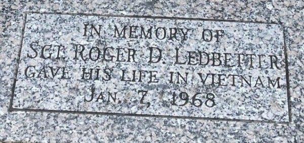 SGT. ROGER D. LEDBETTER WAR MEMORIAL TABLET