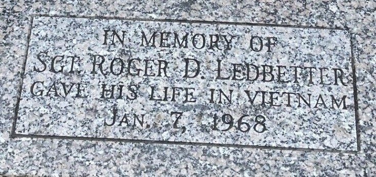 SGT. ROGER D. LEDBETTER WAR MEMORIAL TABLET