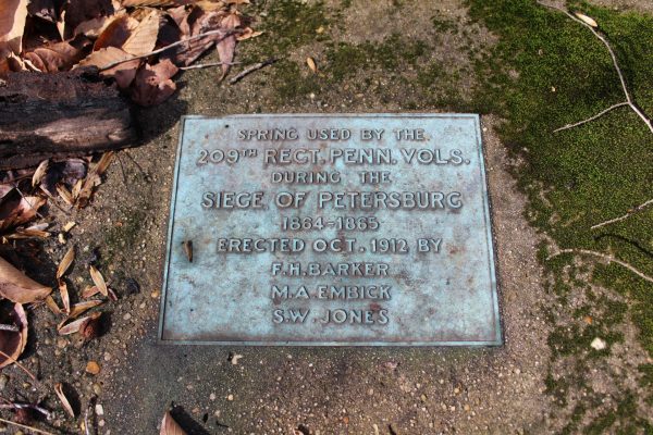 SPRING USED BY 209TH REGT. PENN. VOLS. WAR MEMORIAL STONE