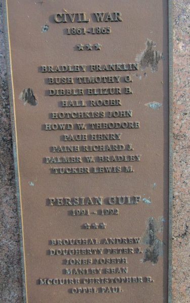 STONY CREEK CIVIL WAR & PERSIAN GULF WAR MEMORIAL PLAQUE