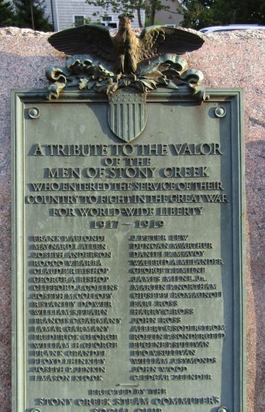 STONY CREEK GREAT WAR MEMORIAL PLAQUE