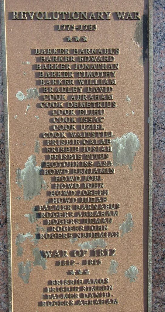 STONY CREEK REVOLUTIONARY WAR & WAR OF 1812 MEMORIAL PLAQUE