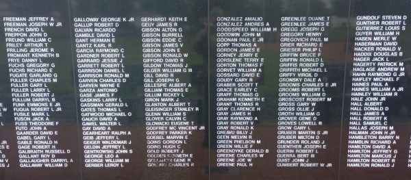 THE OHIO VIETNAM VETERANS MEMORIAL WALL SECTION H