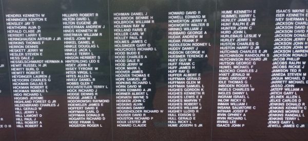 THE OHIO VIETNAM VETERANS MEMORIAL WALL SECTION J