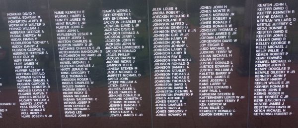 THE OHIO VIETNAM VETERANS MEMORIAL WALL SECTION K