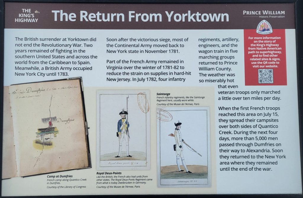 THE RETURN FROM YORKTOWN REVOLUTIONARY WAR MEMORIAL PANEL