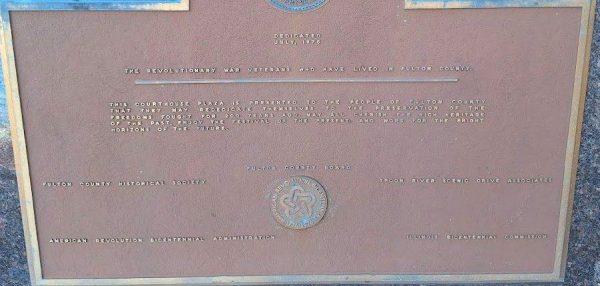 THE REVOLUTIONARY WAR VETERANS WHO HAVE LIVED IN FULTON COUNTY MEMORIAL PLAQUE