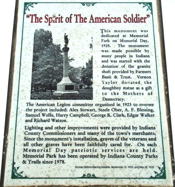 “THE SPIRIT OF THE AMERICAN SOLDIER” MEMORIAL PLAQUE