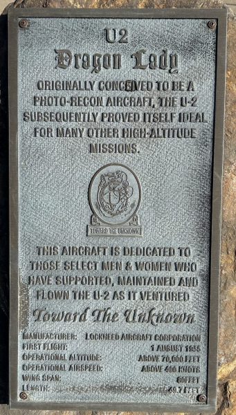 U2 DRAGON LADY MEMORIAL AIRCRAFT PLAQUE