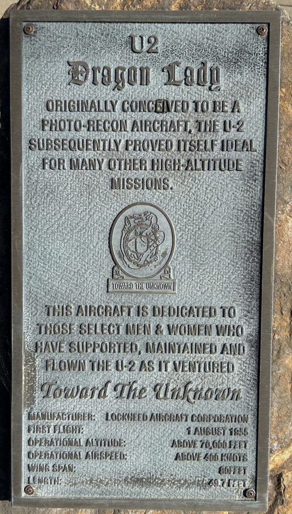U2 DRAGON LADY MEMORIAL AIRCRAFT PLAQUE