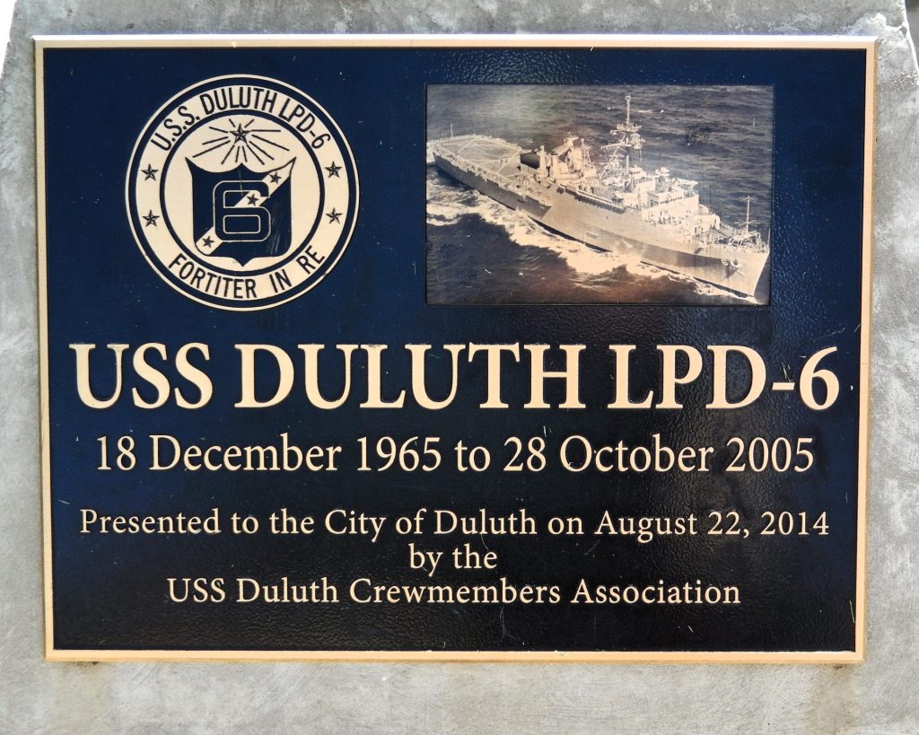 USS DULUTH LPD-6 WAR MEMORIAL ANCHOR PLAQUE A