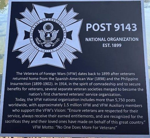 V.F.W. POST 9143 MEMORIAL PLAQUE II