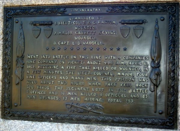 11TH ILLINOIS WAR MEMORIAL PLAQUE