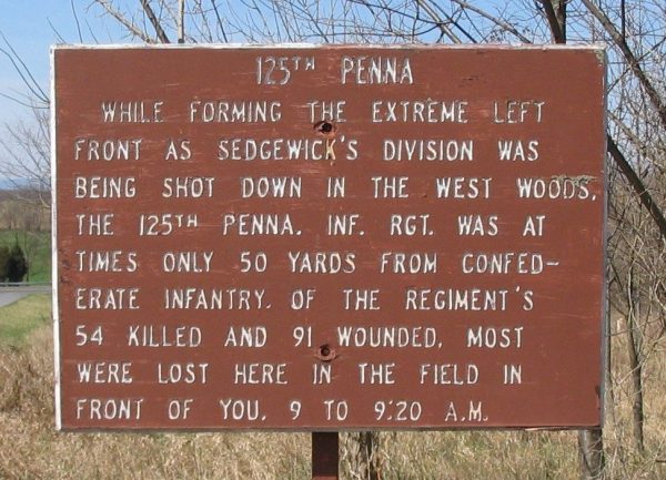 125TH PENNA WAR MEMORIAL PLAQUE