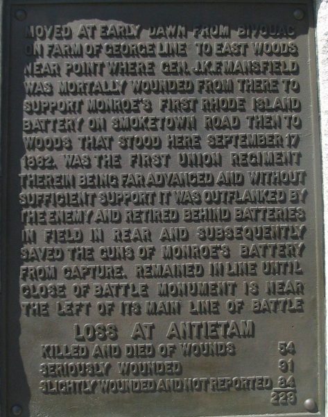 125TH PENNSYLVANIA VOLUNTEER INFANTRY REGIMENT WAR MEMORIAL PLAQUE B