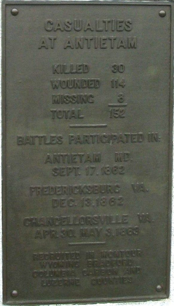 132ND PENNSYLVANIA VOLUNTEER INFANTRY REGIMENT WAR MEMORIAL PLAQUE