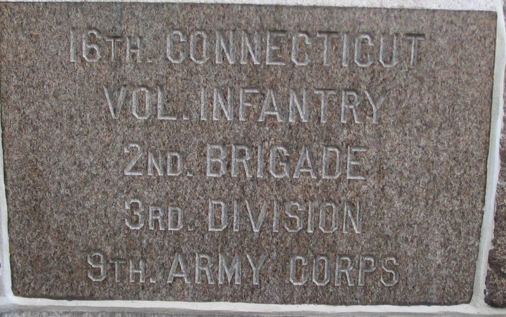16TH CONNECTICUT VOLUNTEER INFANTRY REGIMENT MEMORIAL STONE A