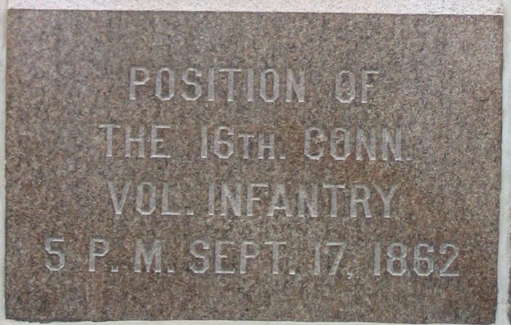16TH CONNECTICUT VOLUNTEER INFANTRY REGIMENT MEMORIAL STONE D