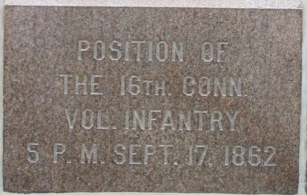 16TH CONNECTICUT VOLUNTEER INFANTRY REGIMENT MEMORIAL STONE D