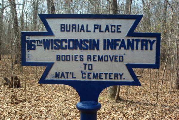 16TH WISCONSIN INFANTRY BODIES REMOVED WAR MEMORIAL MARKER