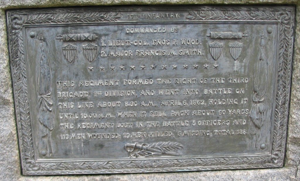17TH ILLINOIS INFANTRY MEMORIAL PLAQUE
