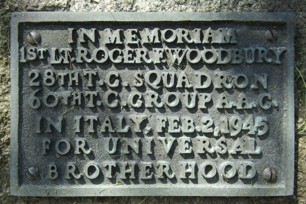 1ST LT. ROGER F. WOODBURY WAR MEMORIAL PLAQUE
