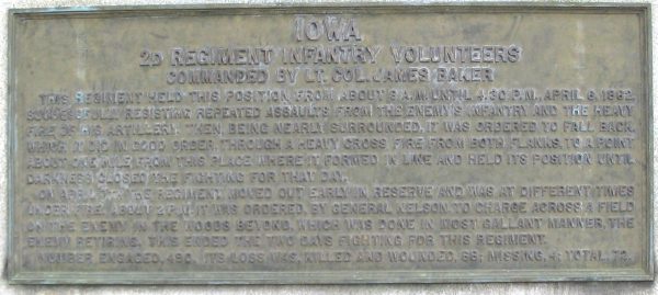 2D IOWA INFANTRY REGIMENT WAR MEMORIAL PLAQUE