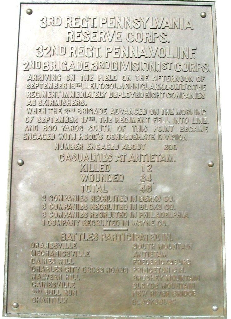 3RD PENNSYLVANIA VOLUNTEER INFANTRY REGIMENT WAR MEMORIAL PLAQUE