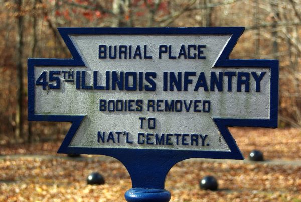 45TH ILLINOIS INFANTRY BODIES REMOVED WAR MEMORIAL MARKER