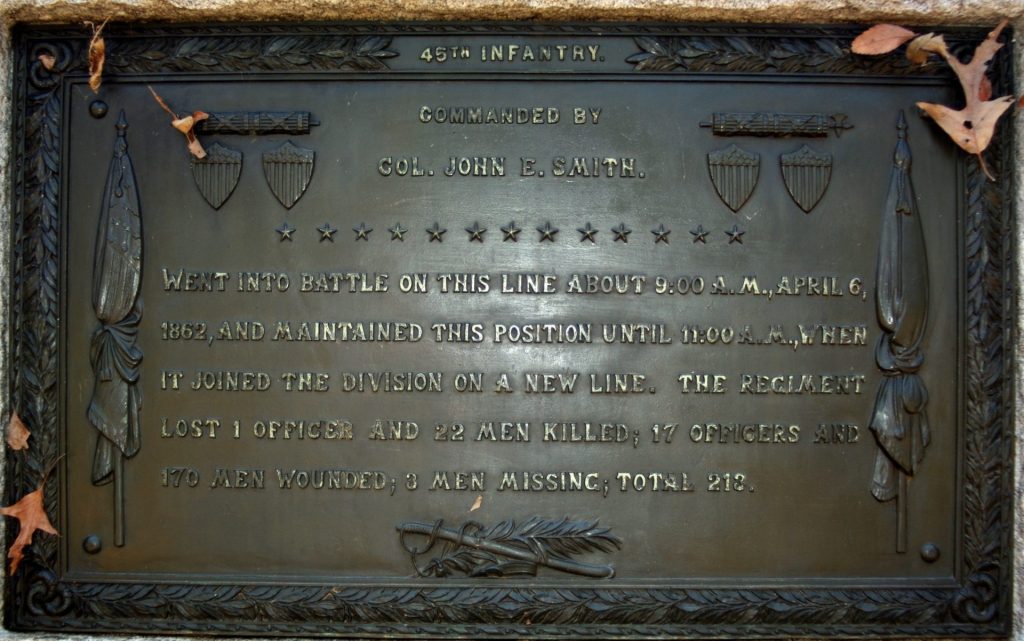 45TH ILLINOIS INFANTRY REGIMENT MEMORIAL PLAQUE