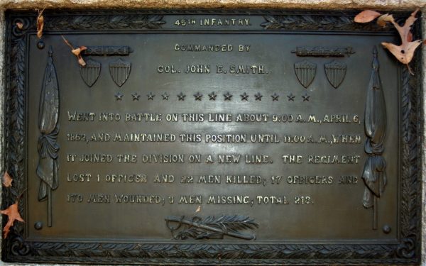 45TH ILLINOIS INFANTRY REGIMENT MEMORIAL PLAQUE