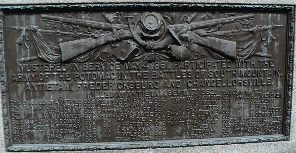 4TH NEW YORK VOLUNTEER INFANTRY REGIMENT WAR MEMORIAL PLAQUE