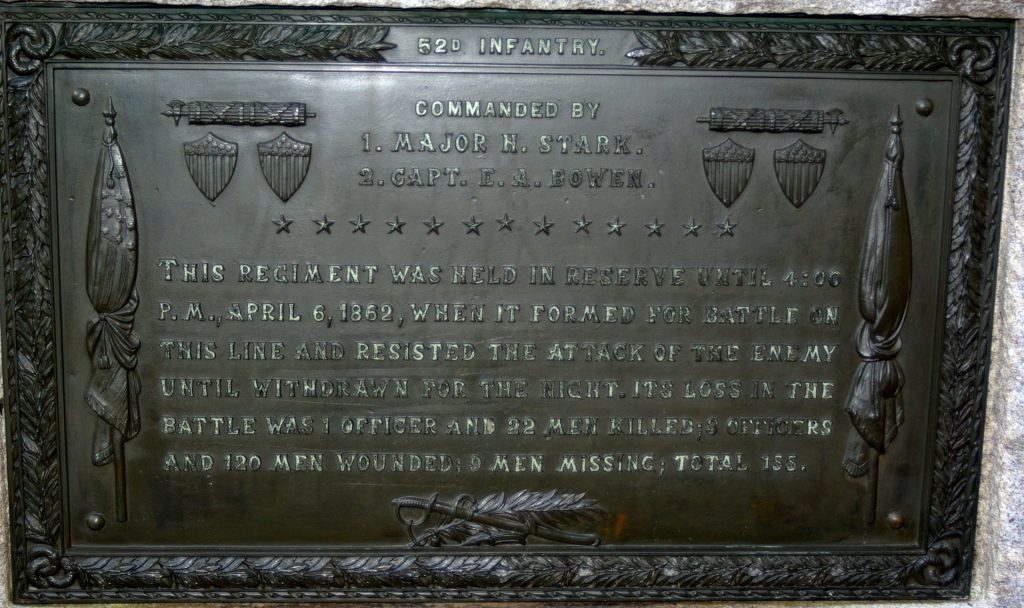 52ND ILLINOIS INFANTRY REGIMENT MEMORIAL PLAQUE
