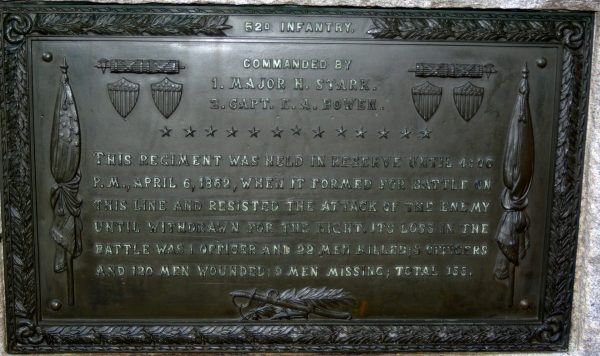 52ND ILLINOIS INFANTRY REGIMENT MEMORIAL PLAQUE
