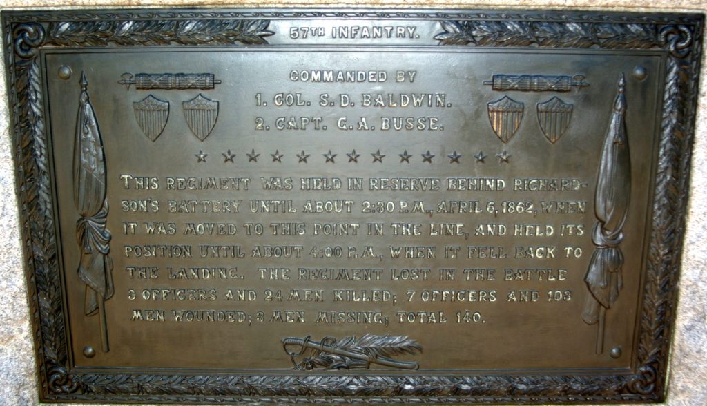 57TH ILLINOIS INFANTRY MEMORIAL PLAQUE