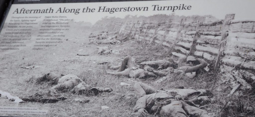 AFTERMATH ALONG THE HAGERSTOWN TURNPIKE WAR MEMORIAL PANEL