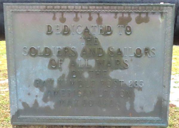 AMERICAN LEGION POST 235 ALL WARS SOLDIERS AND SAILORS MEMORIAL PLAQUE