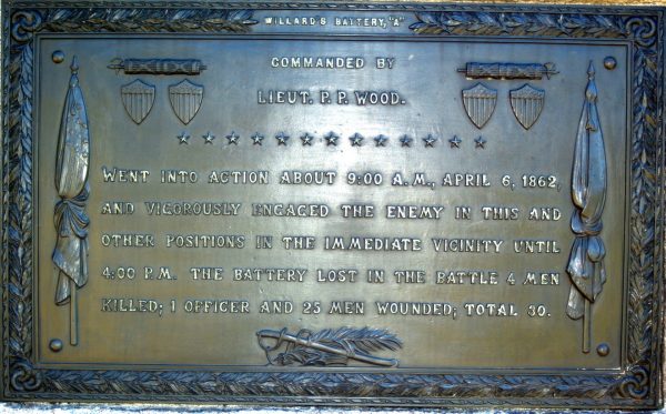 BATTERY A, 1ST ILLINOIS ARTILLERY MEMORIAL PLAQUE