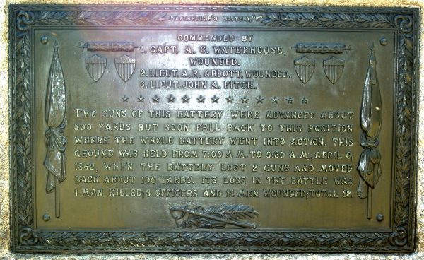 BATTERY E, 1ST ILLINOIS LIGHT ARTILLERY MEMORIAL PLAQUE