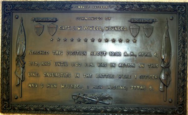 BATTERY F, 2ND ILLINOIS LIGHT ARTILLERY WAR MEMORIAL PLAQUE