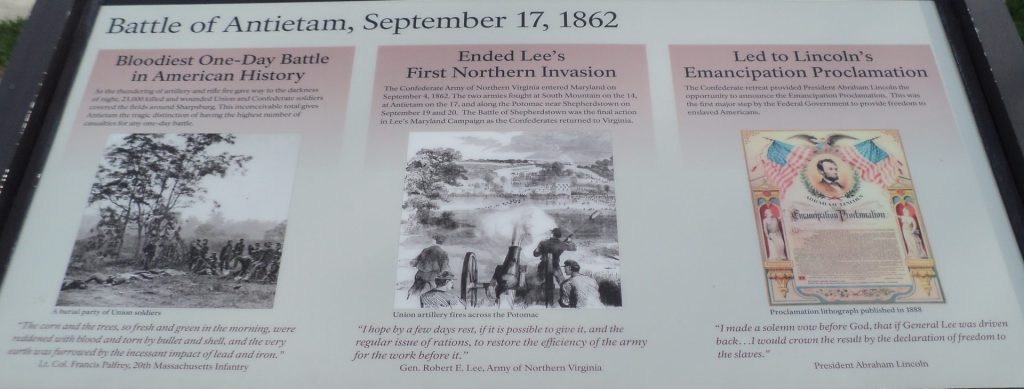 BATTLE OF ANTIETAM, SEPTEMBER 17, 1862 WAR MEMORIAL PANEL