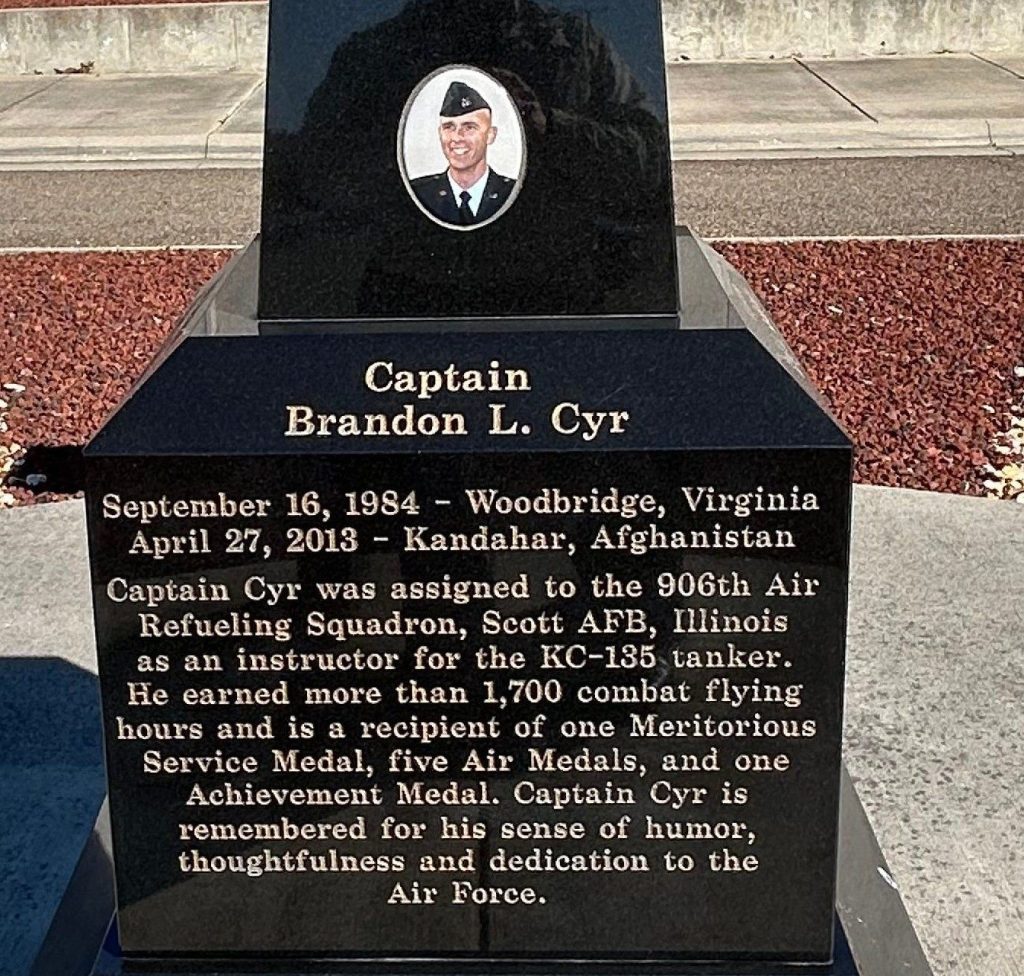 CAPTAIN BRANDON L. CYR WAR MEMORIAL CLOSE-UP