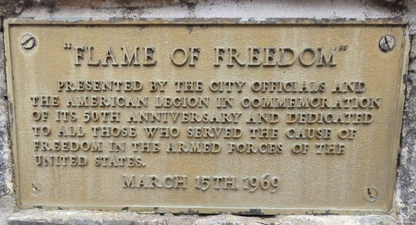 CITY OF MCDONOUGH “FLAME OF FREEDOM” WAR MEMORIAL PLAQUE