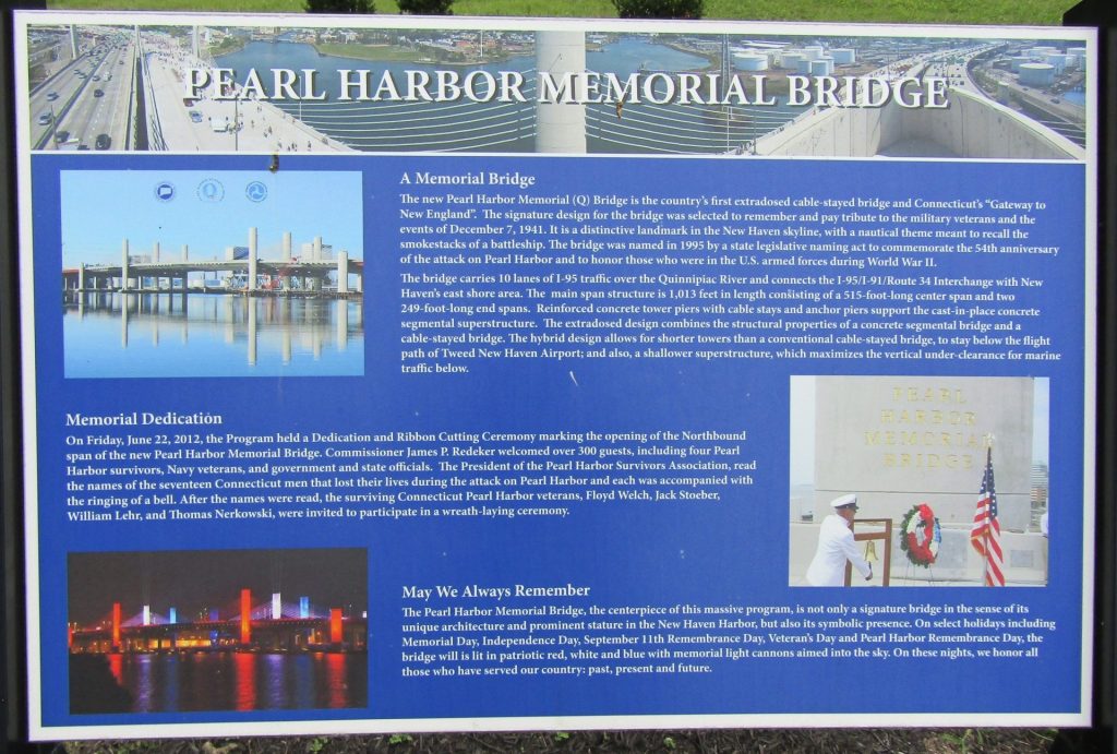 CONNECTICUT PEARL HARBOR MEMORIAL BRIDGE PLAQUE