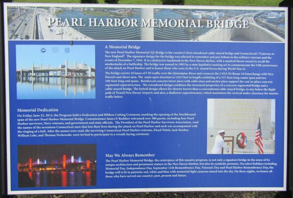 CONNECTICUT PEARL HARBOR MEMORIAL BRIDGE PLAQUE