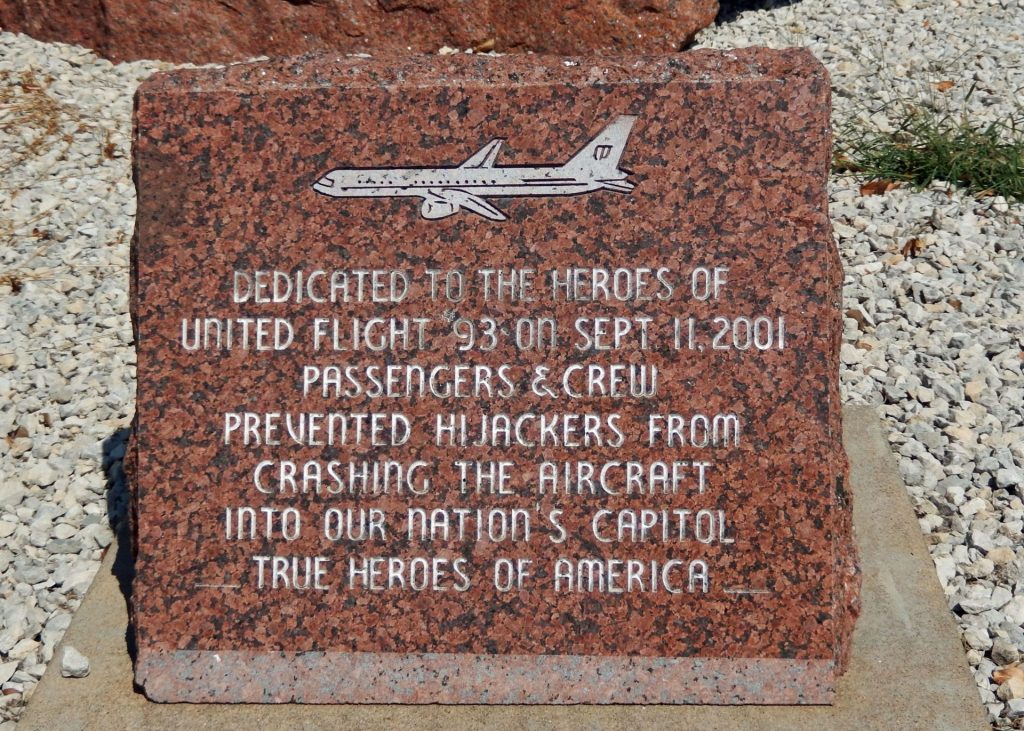 DEDICATED TO THE HEROES OF UNITED FLIGHT #93 ON SEPT. 11, 2001 MEMORIAL CLOSE-UP