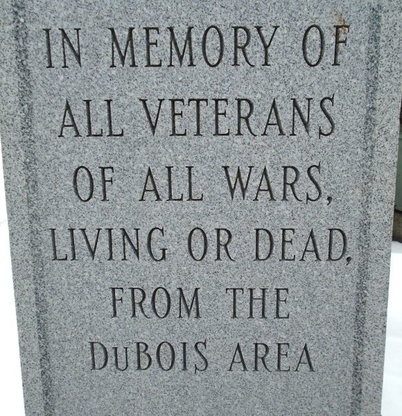 DUBOIS AREA VETERANS OF ALL WARS MEMORIAL CLOSE-UP
