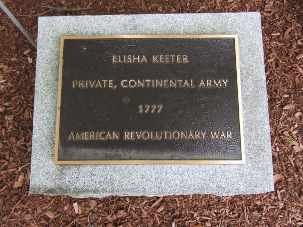 ELISHA KEETER WAR MEMORIAL PLAQUE